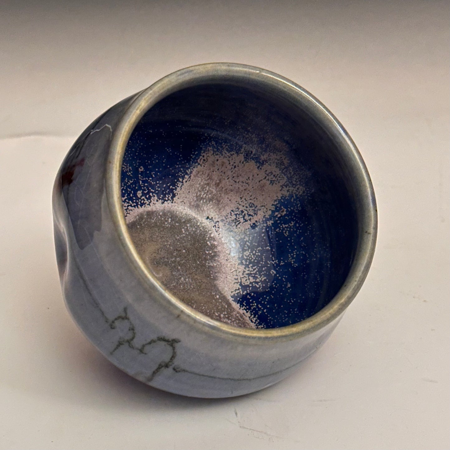 Blue Ceramic Yunomi Cup Cherry Blossom A2428