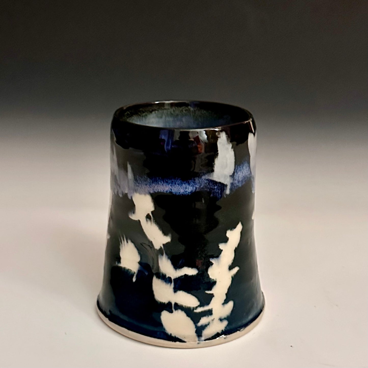 Ceramic Cup Black and White Eucalyptus Raven Mug  A24??