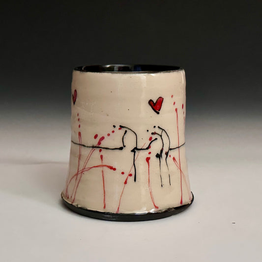 Ceramic Sipper Bird on a Wire Cup A2430