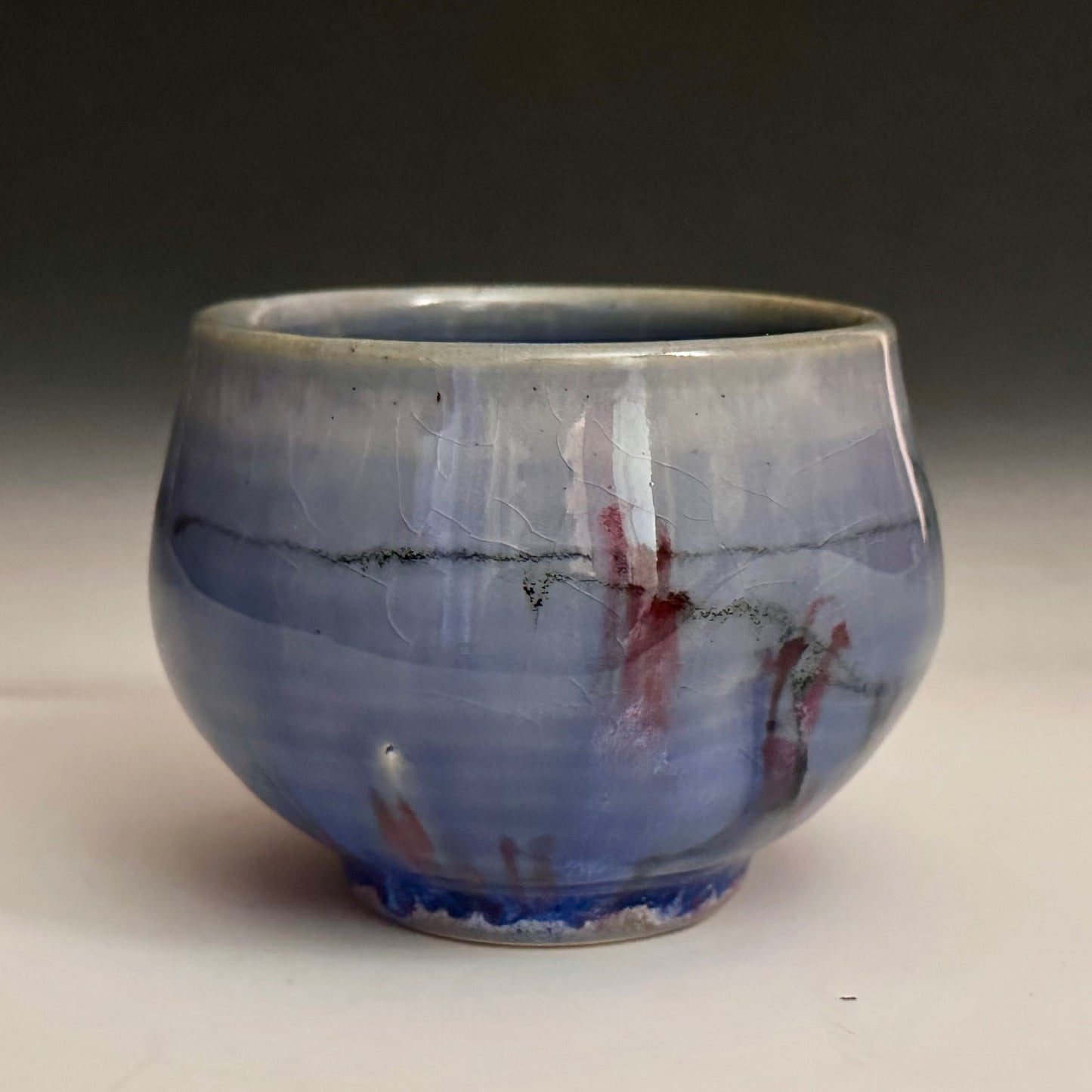 Blue Ceramic Yunomi Cup Cherry Blossom A2428