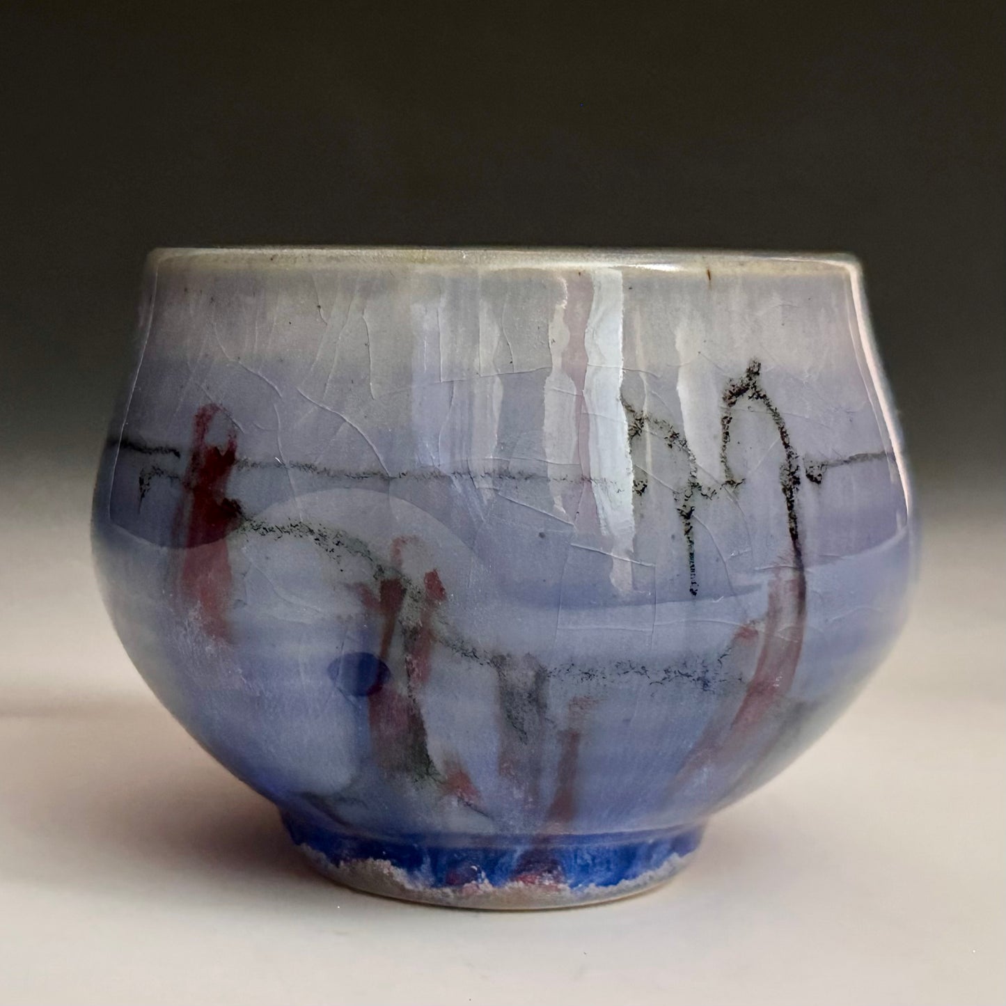 Blue Ceramic Yunomi Cup Cherry Blossom A2428