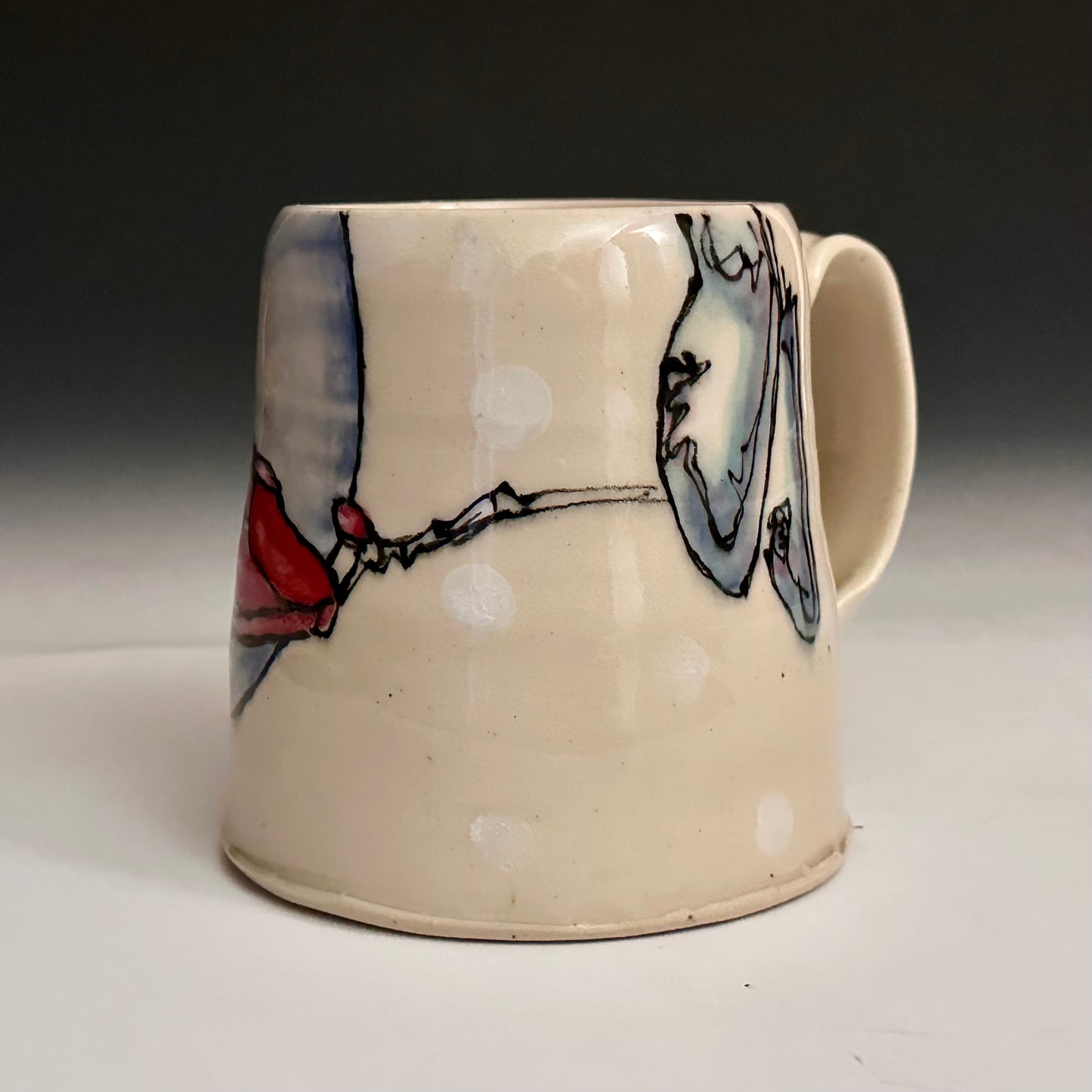 Handmade Mug Coffee Cup Bunny Red Flower A2431