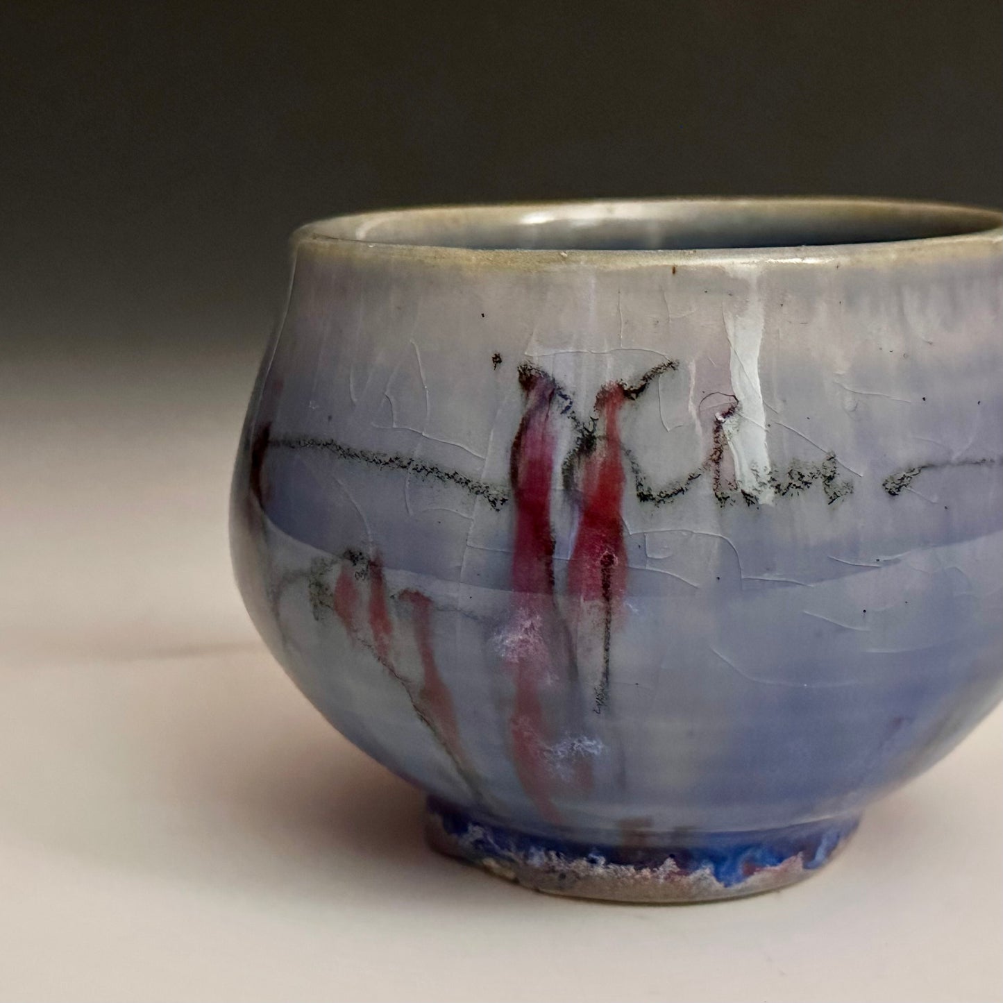 Blue Ceramic Yunomi Cup Cherry Blossom A2428