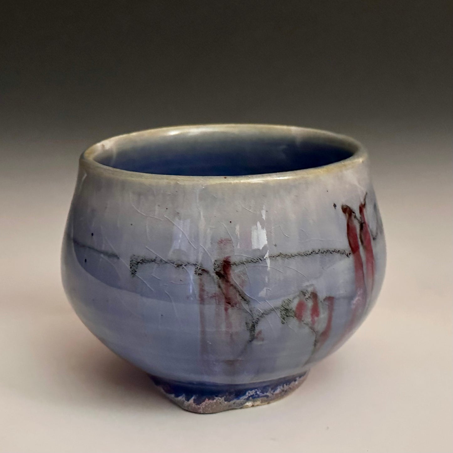 Blue Ceramic Yunomi Cup Cherry Blossom A2428