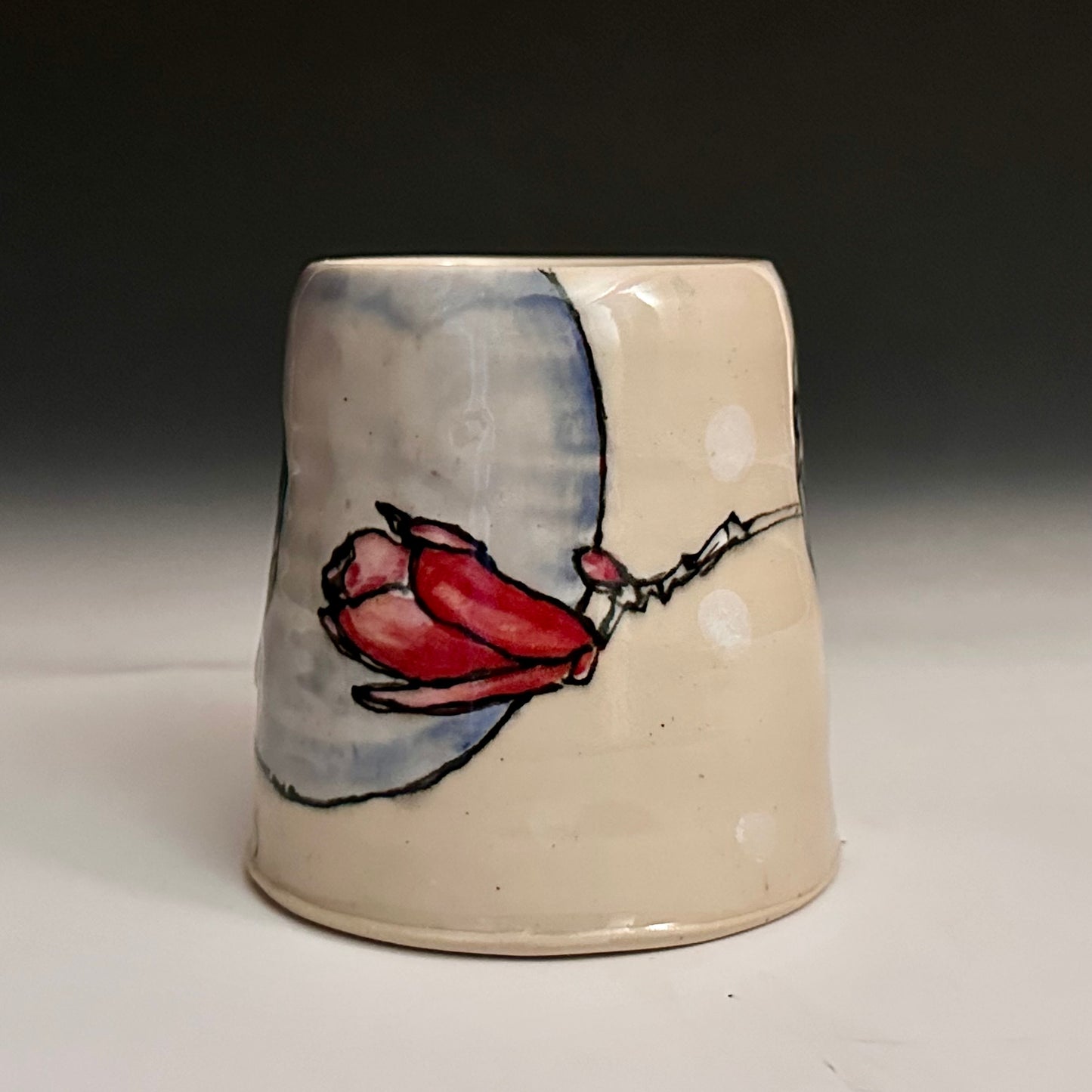 Handmade Mug Coffee Cup Bunny Red Flower A2431