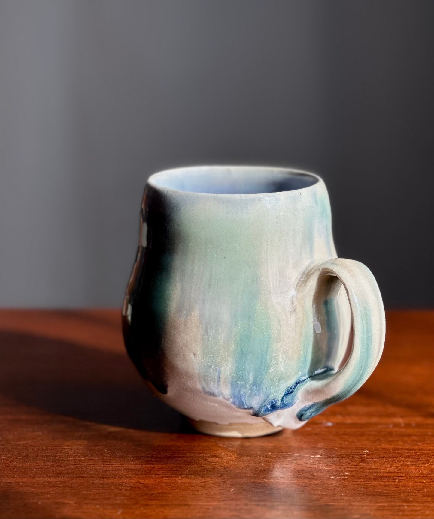 Ceramic Mug Clay Blue Waterfall Mug A74