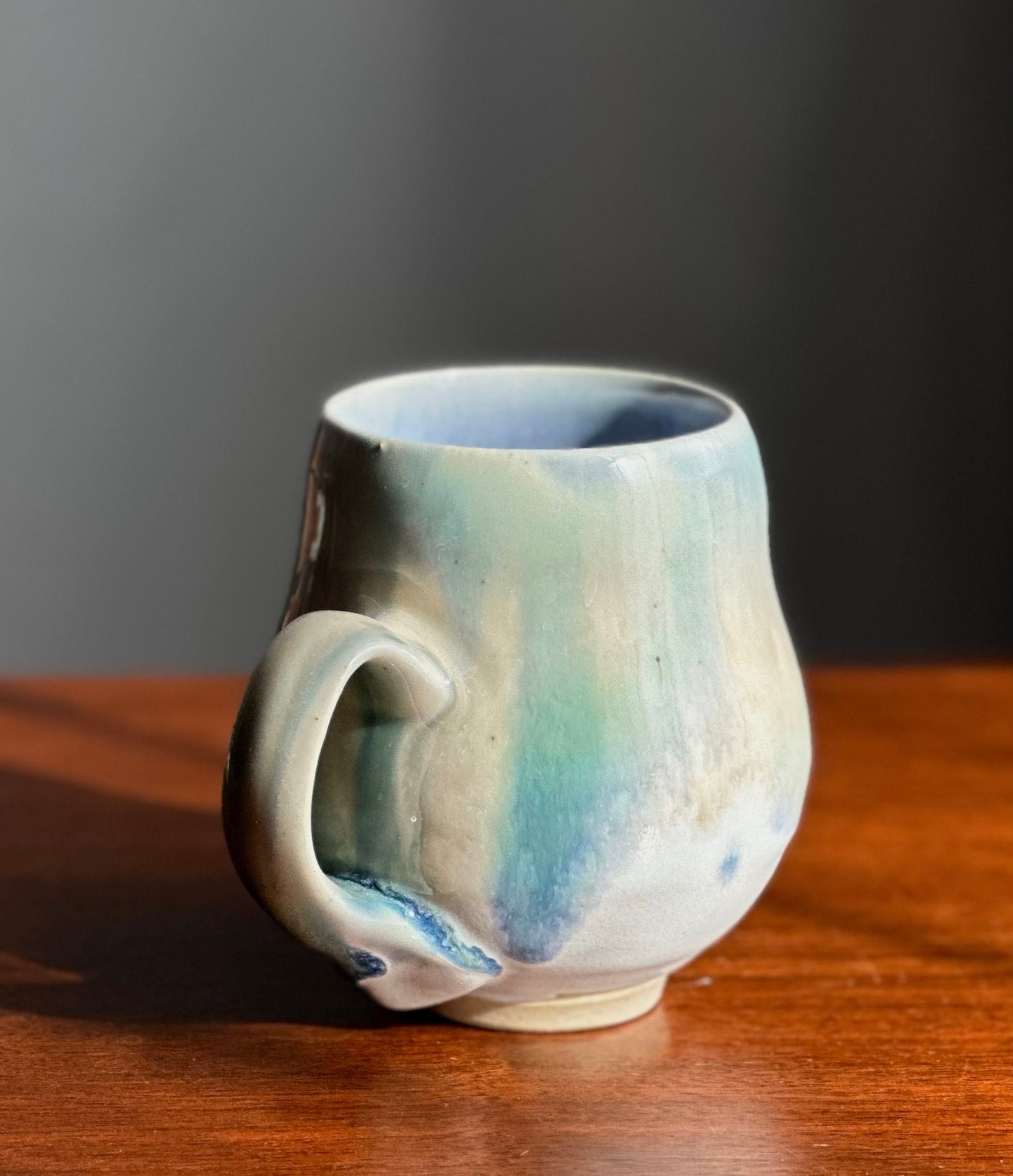 Ceramic Mug Clay Blue Waterfall Mug A74