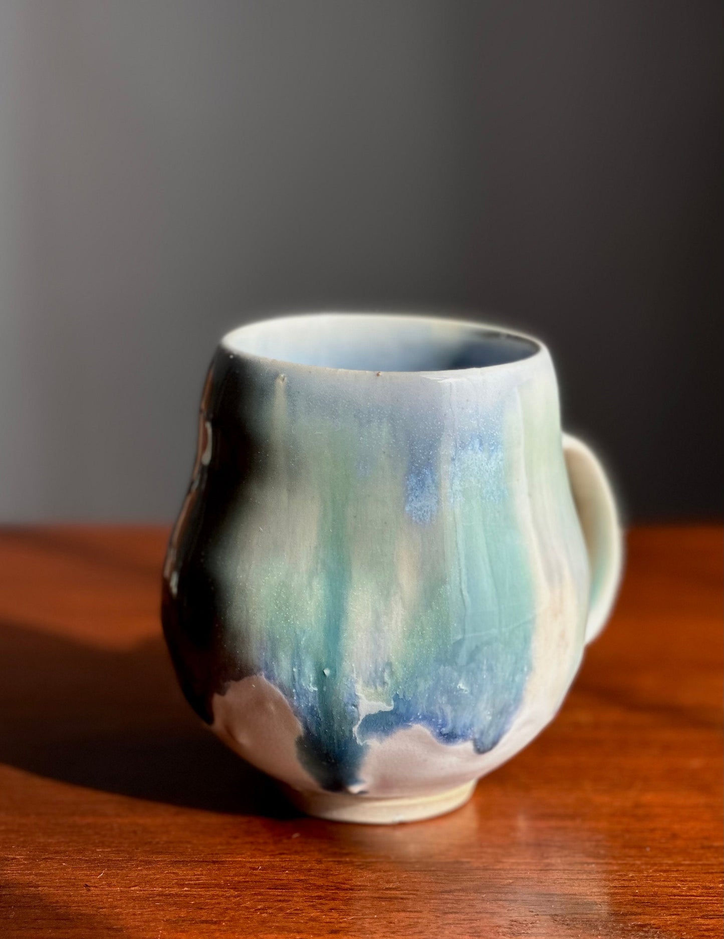 Ceramic Mug Clay Blue Waterfall Mug A74