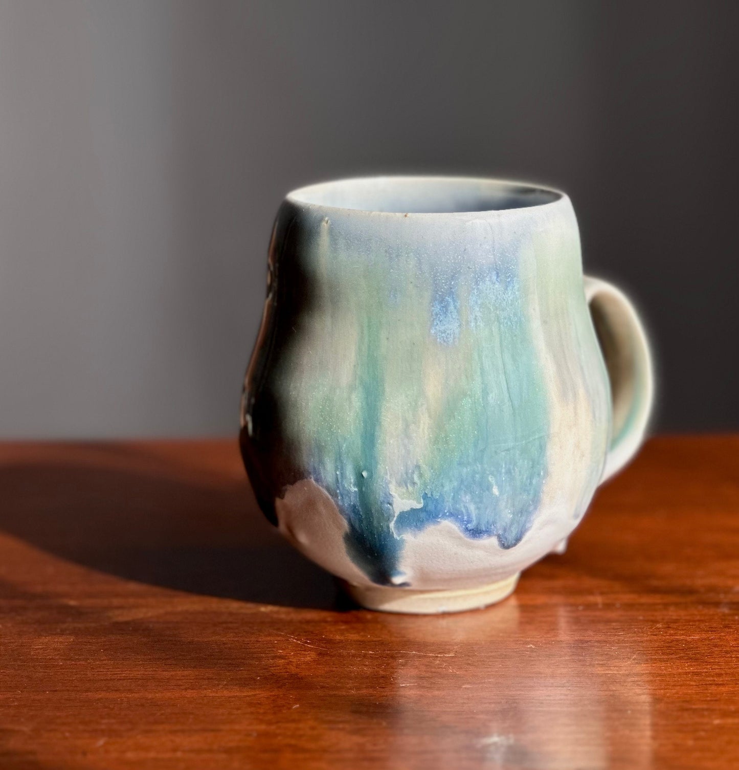 Ceramic Mug Clay Blue Waterfall Mug A74