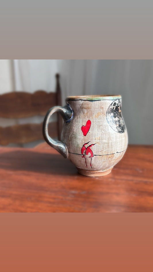 Mug Full Moon Bird Love