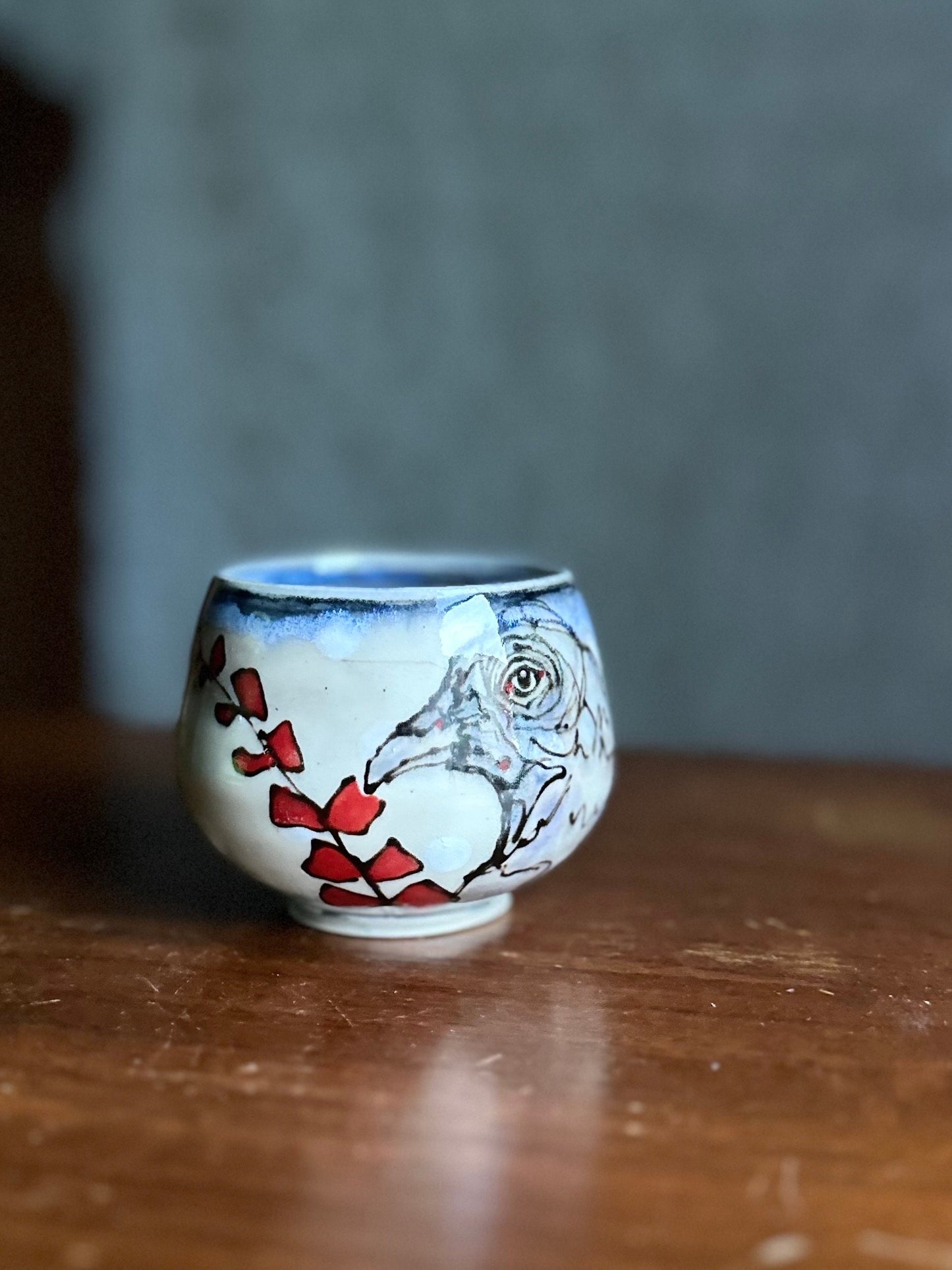 Ceramic Cup Teacup Handleless Mug Yunomi Pigeon m24j