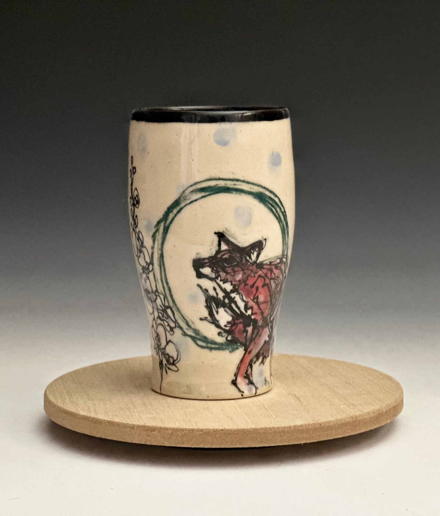 Fox and Flower  Tumbler Cup Second SALE J2417