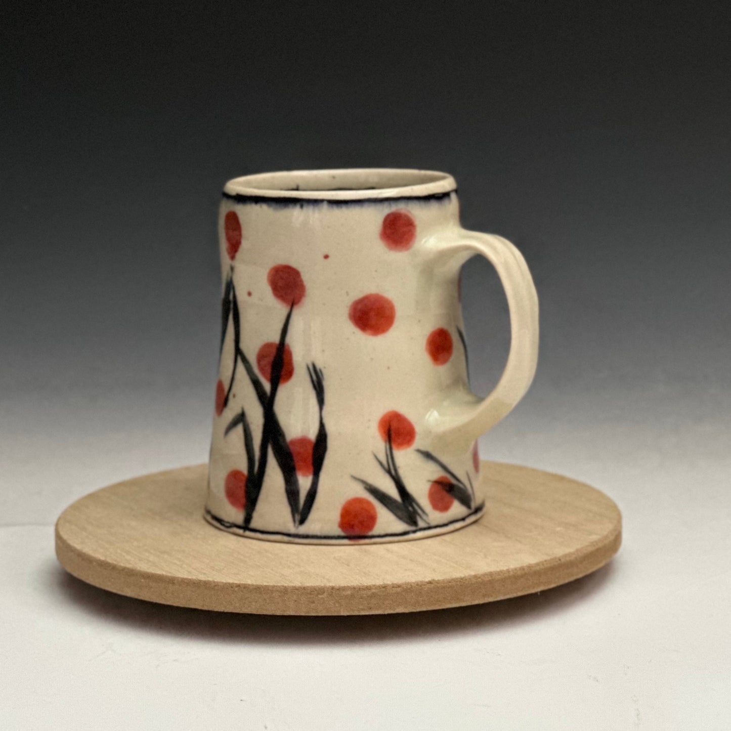 Wren Sees You Polka Dot Coffee Mug Cup Teacup J2407