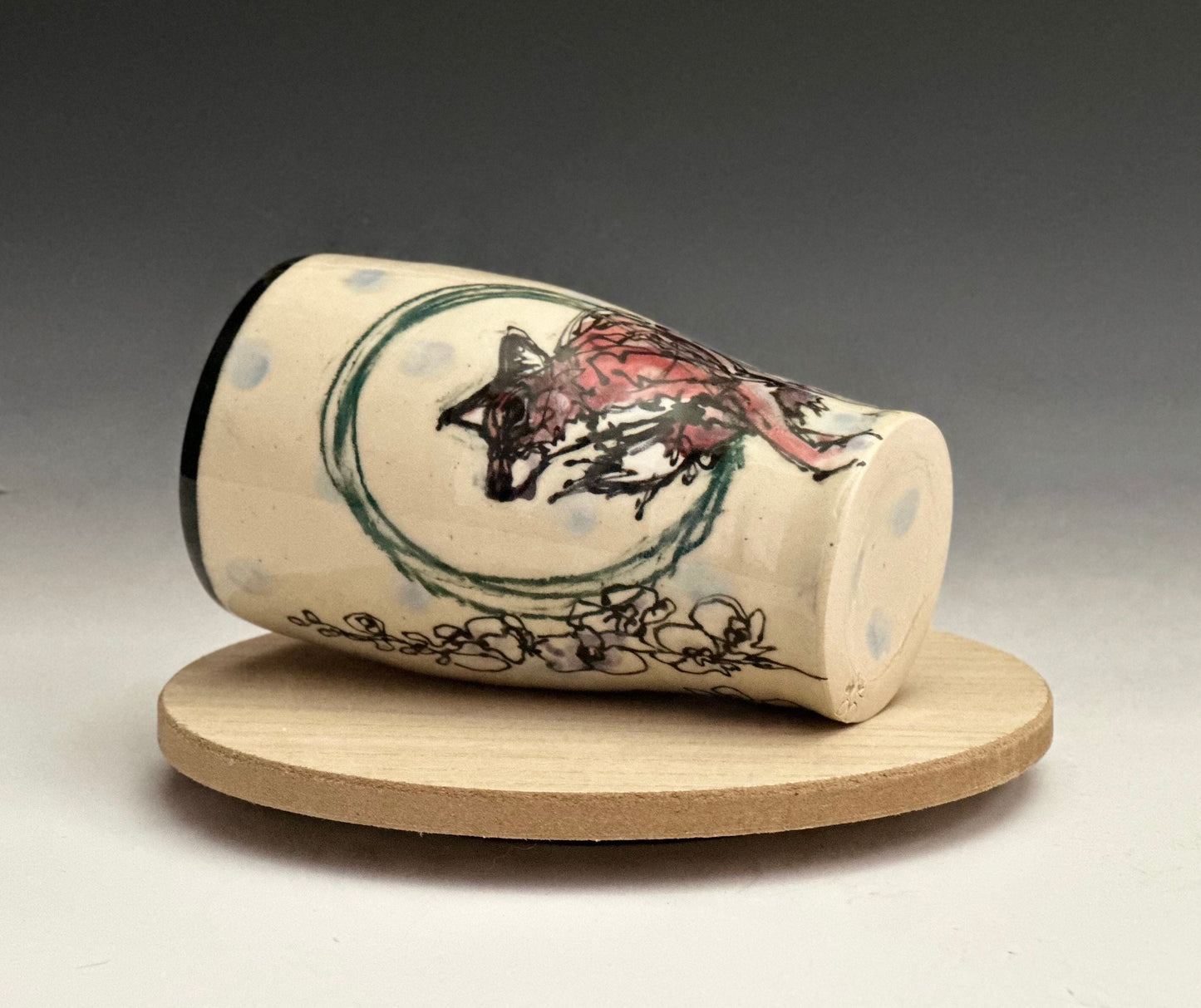 Fox and Flower  Tumbler Cup Second SALE J2417