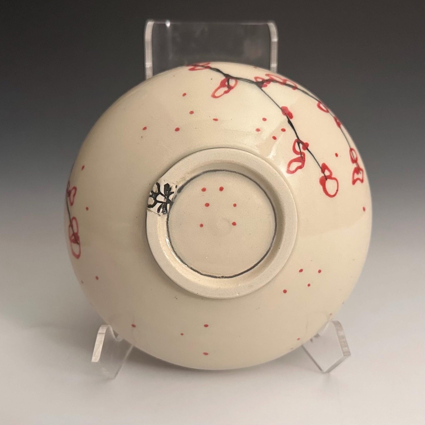 Baby Moon Jar Cherry Blossom And Polka Dot Painted